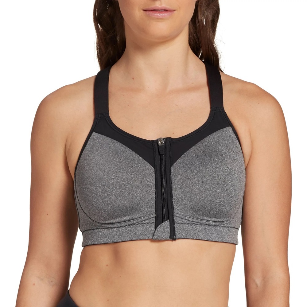 New CALIA Women's Go All Out Zip Front Sports Bra Black